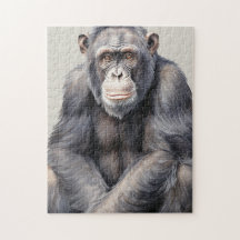 Chimpanzé aquarelle peinture de singe