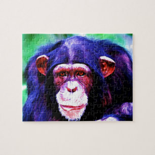 Puzzle Chimpanzé - Peinture d'illustrations d'art animal