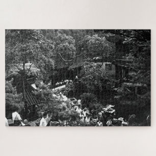 Puzzle Chine vintage Shanghai Yuyuan touristes jardin