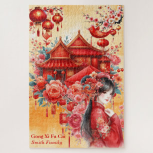 Puzzle Chinois Lunaire Année-Gong Xi Fa Cai-Culture Chino