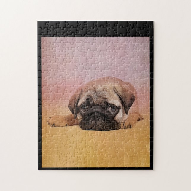 Puzzle Chiot Carlin mignon | Cadeau Amoureux de les chien (Vertical)