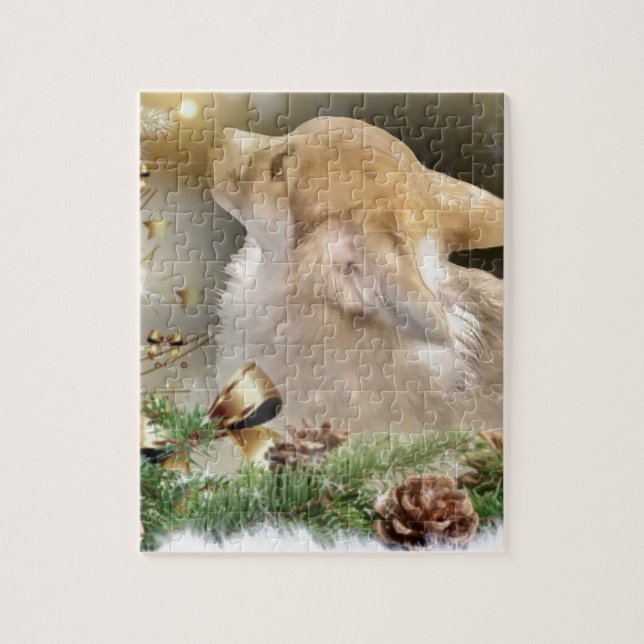 Puzzle Chiot de corgi de Noël (Vertical)