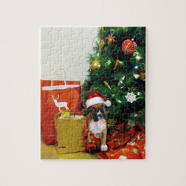 Puzzle chiot de Noël (Vertical)