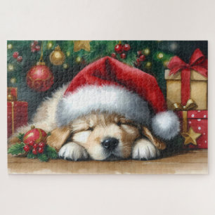 Puzzle Chiot de Noël Golden Retriever