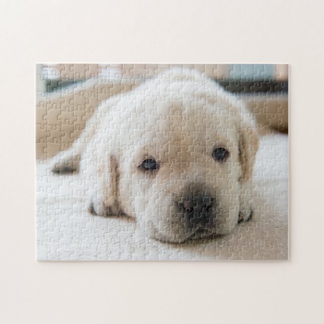 Puzzle Chiot doré du Labrador doré (Horizontal)