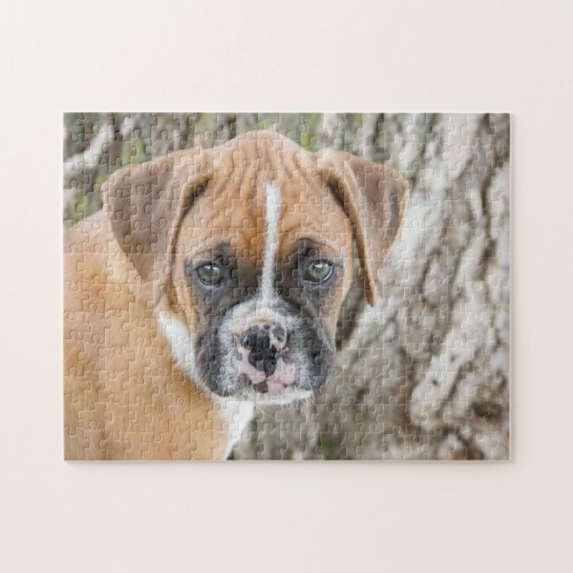 Puzzle Chiot mignon fait sur commande de boxeur de faon (Horizontal)