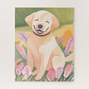 Puzzle Chiots Labrador Retriever   Lab Dog Mignon Aquarel