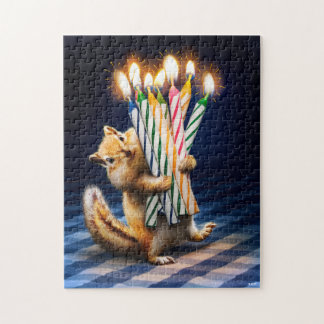 Puzzle Chipmunk Birthday Candles