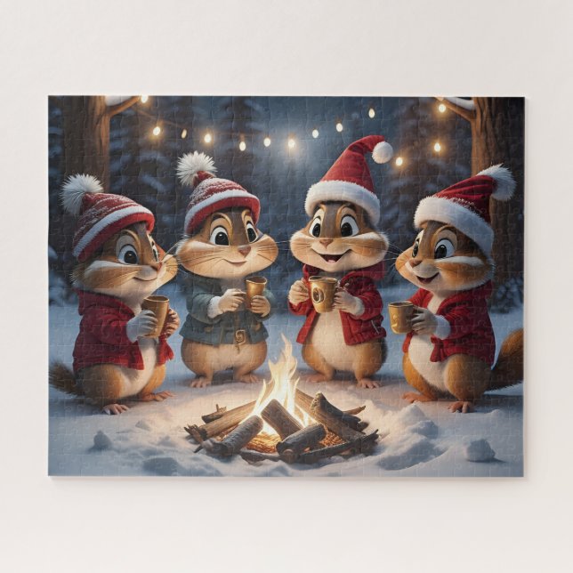 Puzzle Chipmunks de Noël (Horizontal)