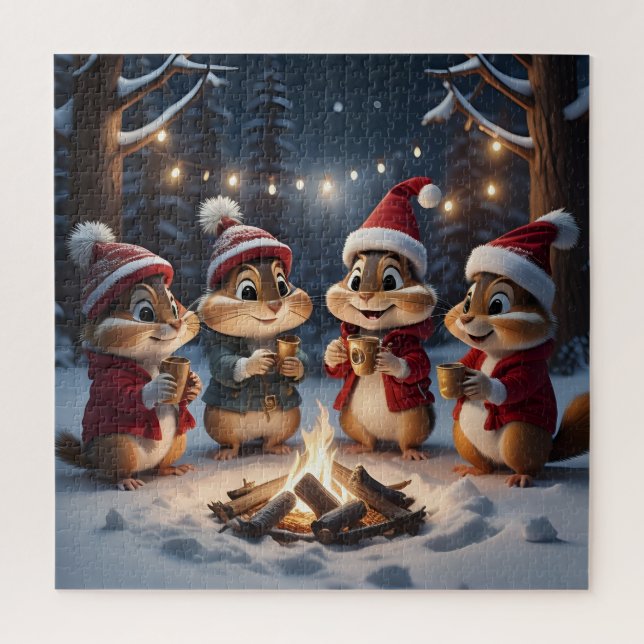 Puzzle Chipmunks de Noël (Vertical)