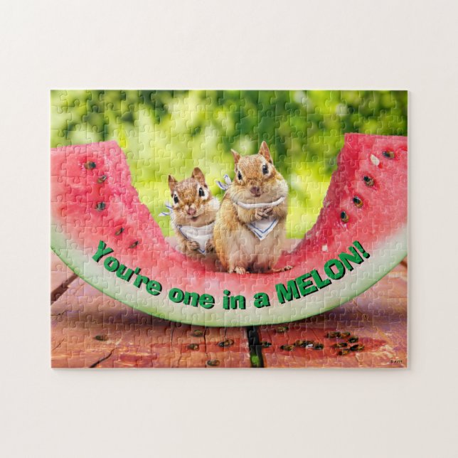 Puzzle Chipmunks mangeant de la pastèque (Horizontal)