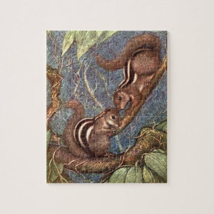 Puzzle Chipmunks par Louis Sargent, Vintages animaux sauv