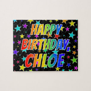 Puzzle "CHLOE" Premier nom, "JOYEUX ANNIVERSAIRE"