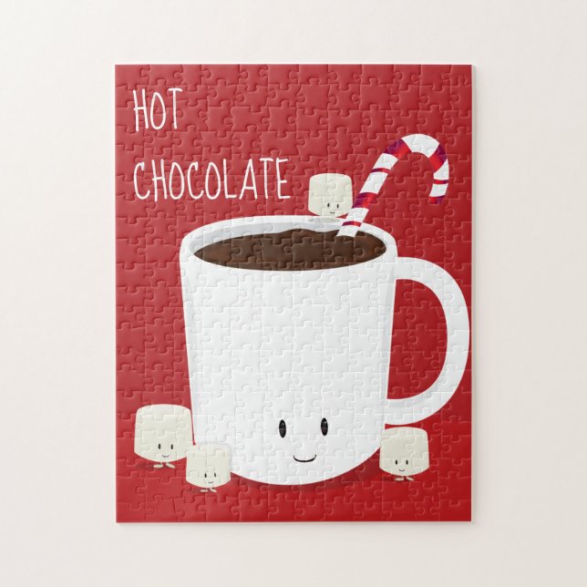 Puzzle Chocolat Chocolat Chocolat Chaud Blanc convivial (Vertical)