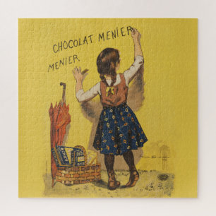 Puzzle Chocolat Menier Petite fille Mur écriture