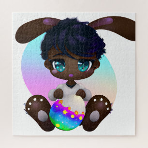 Puzzle Chocolat Pâques Melanin Bunny Baby Rabbit Melanin