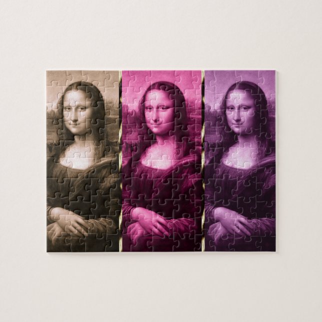 Puzzle Chocolat rose violet Poster de animal Mona Lisa (Horizontal)