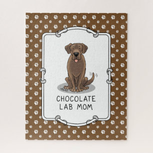 Puzzle Chocolate Lab Mom (Labrador Retriever Mom) Cute