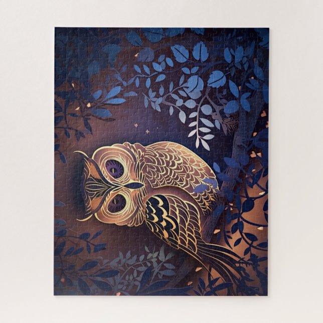Puzzle Chouette bleue (Vertical)
