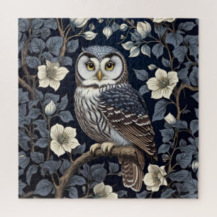 Puzzle Chouette Bleue Du Nord Et Fleurs De Lune Sur Marin