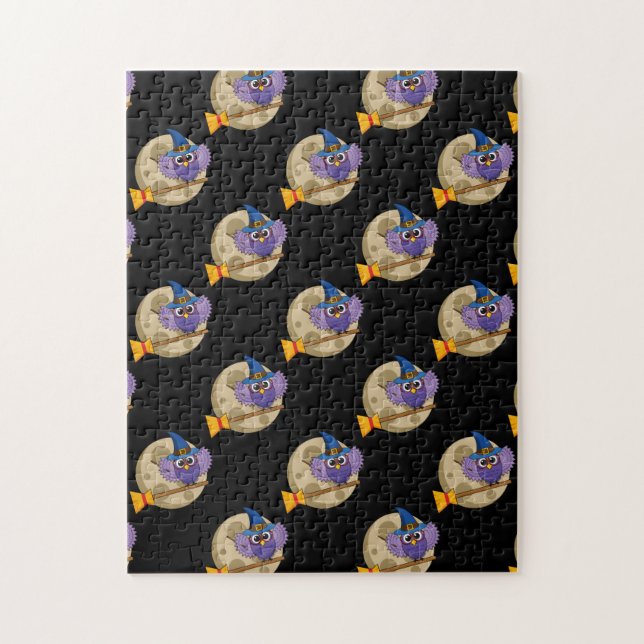 Puzzle Chouette de l'assistant de dessin animé volant sur (Vertical)