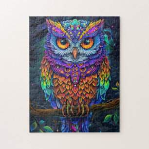 Puzzle Chouette mignonne Colorful Oiseau Abstrait Animal