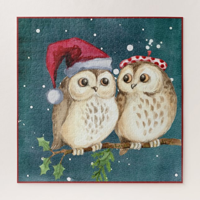 Puzzle Chouette t'aime toujours | Joli cadeau de Noël d'h (Vertical)