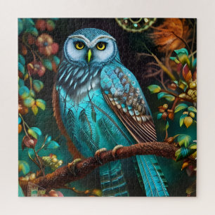 Puzzle Chouette turquoise