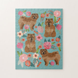 Puzzle Chow Chow Chien Vintage Flores