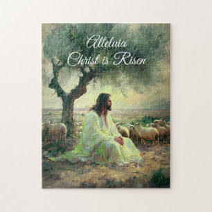 Puzzle Christ vintage ressuscité Pâques chrétien religieu