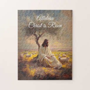 Puzzle Christ vintage ressuscité Pâques chrétien religieu
