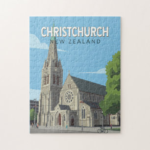 Puzzle Christchurch Nouvelle-Zélande Illustration Art de 