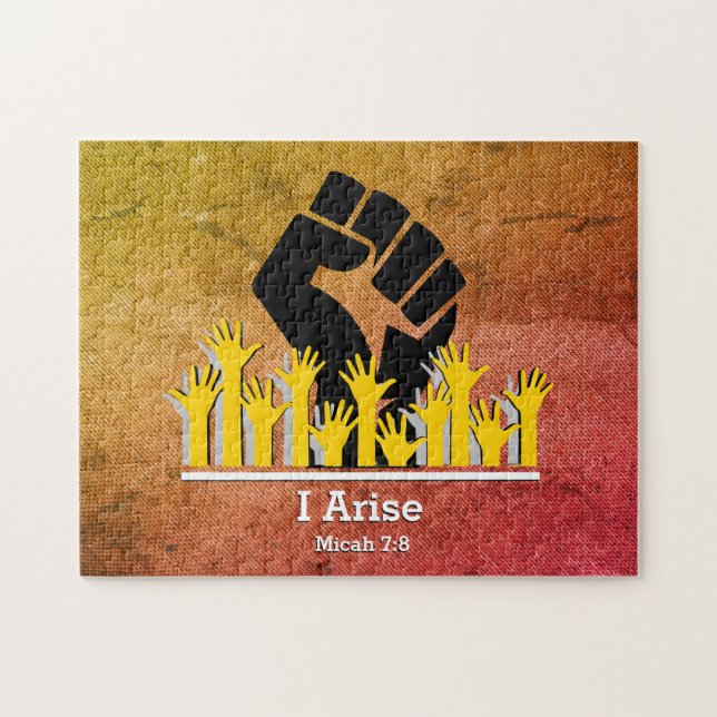Puzzle Christian I ARISE Micah 7:8 Motivation (Horizontal)