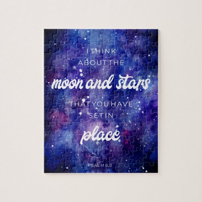 Puzzle Christian Psaumes Aquarelle Galaxie Étoiles Bible (Vertical)