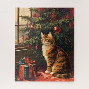 Puzzle Christmas Kitty à la fenêtre