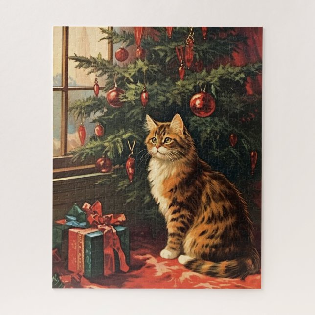 Puzzle Christmas Kitty à la fenêtre (Vertical)