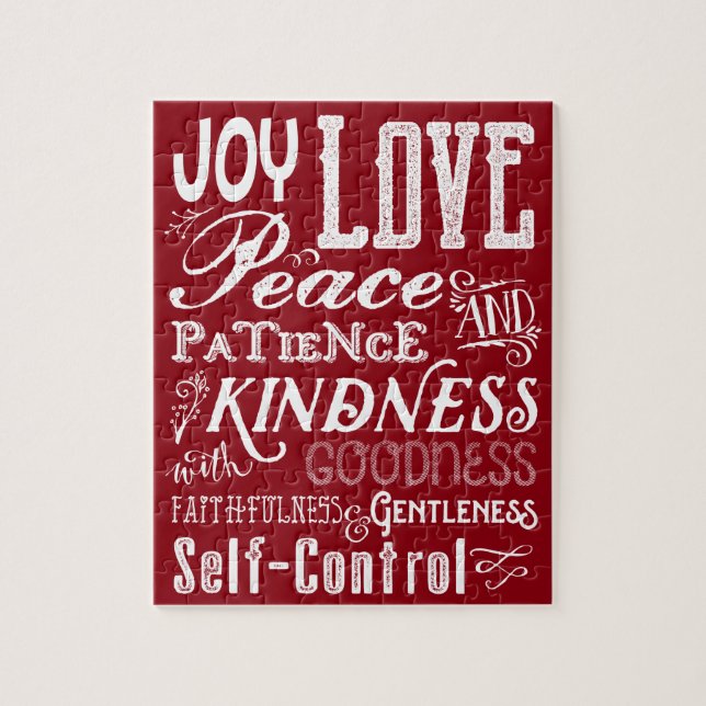 Puzzle Christmas Love Joy Fruit of the Spirit Typographie (Vertical)