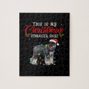 Puzzle Christmas Lover Schnauzer Dog Papa Maman Funny Boy