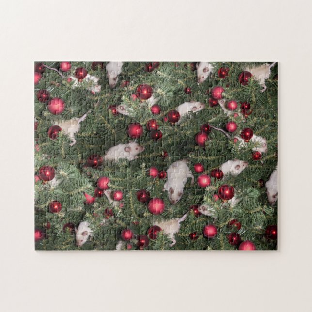 Puzzle: Christmas Mouse Collage Jigsaw Puzzle (Horizontal)