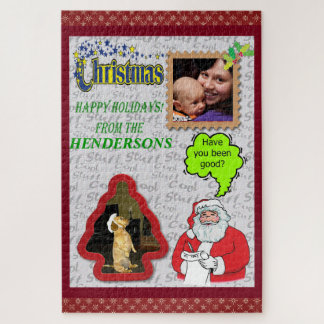 Puzzle Christmas Santa & Tree Add Photos Large