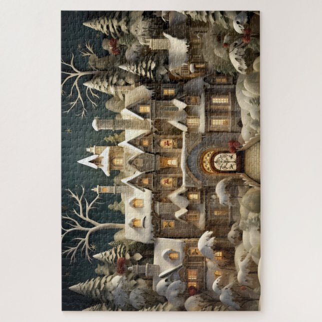 Puzzle Christmas Snowy Manor Storybook Wonderland (Vertical)