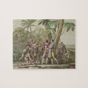 Puzzle Christophe Colomb (1451-1506) avec Ameri indigène
