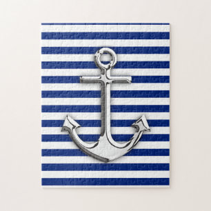 Puzzle Chrome Comme Ancre Design sur les rayures de marin