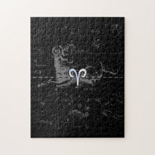 Puzzle Chrome comme Aries Zodiac Sign Vintage Hevelius