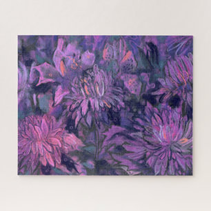 Puzzle Chrysanthème Fleurs Abstraites Floral Art Violet