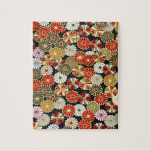 Puzzle Chrysanthèmes en or