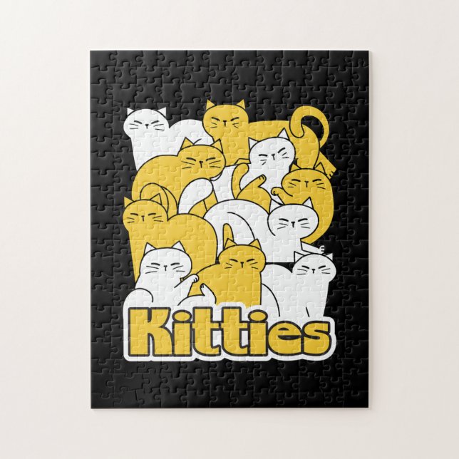 Puzzle Chubby Kitties Design - Cat Art adorable (Vertical)