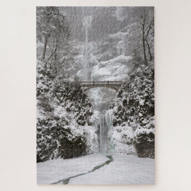 Puzzle Chutes de Multnomah couvertes de neige et de glace (Vertical)
