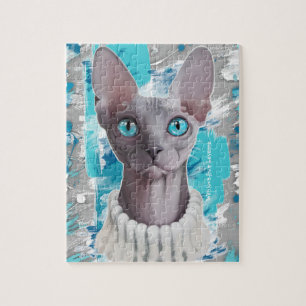 Puzzle Cieux dans les yeux (chat de Sphynx)