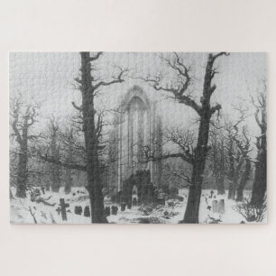 Puzzle Cimetière du Cloître dans la Neige par Caspar Davi